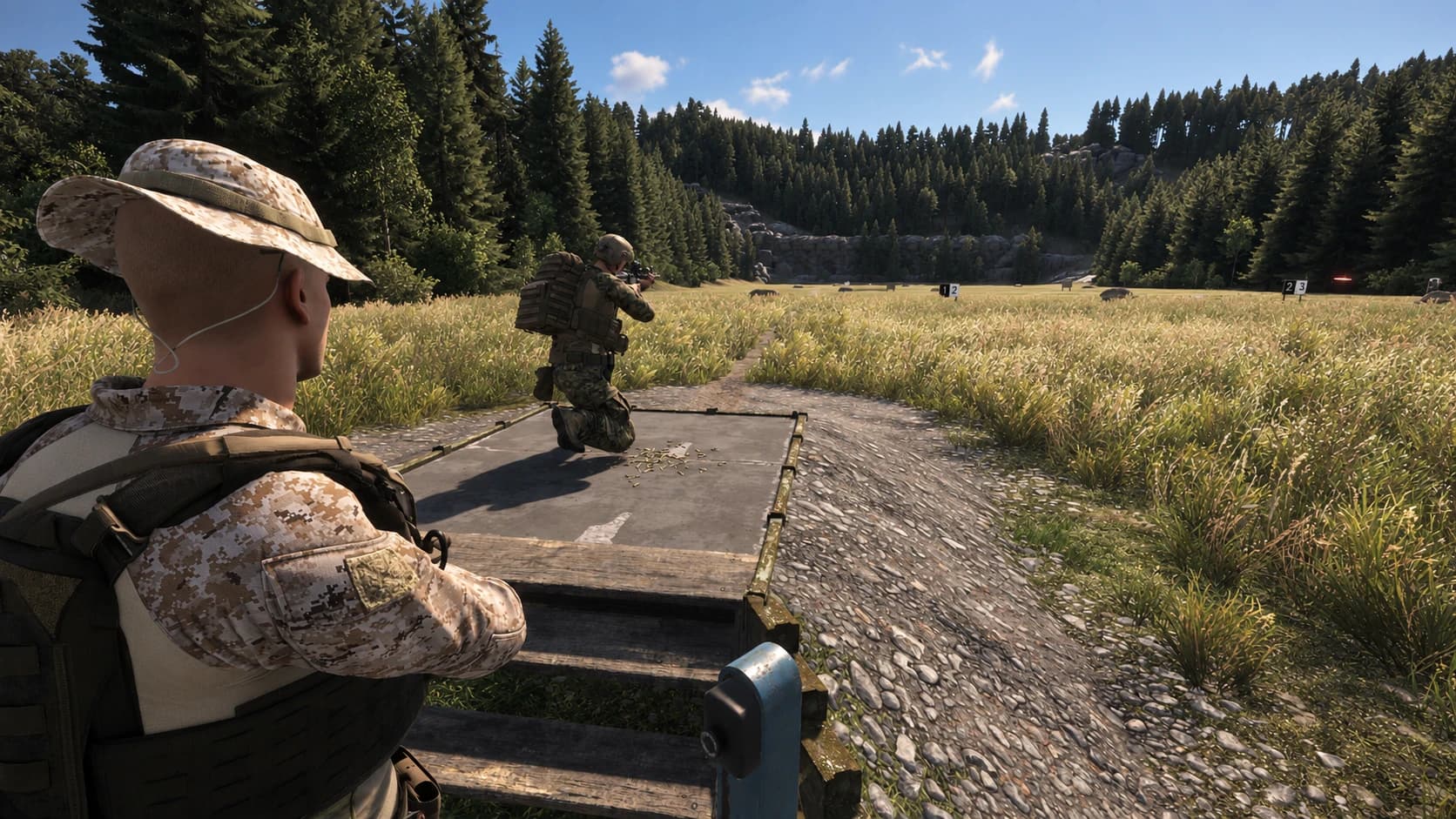 An instructor observing a member on the firing range